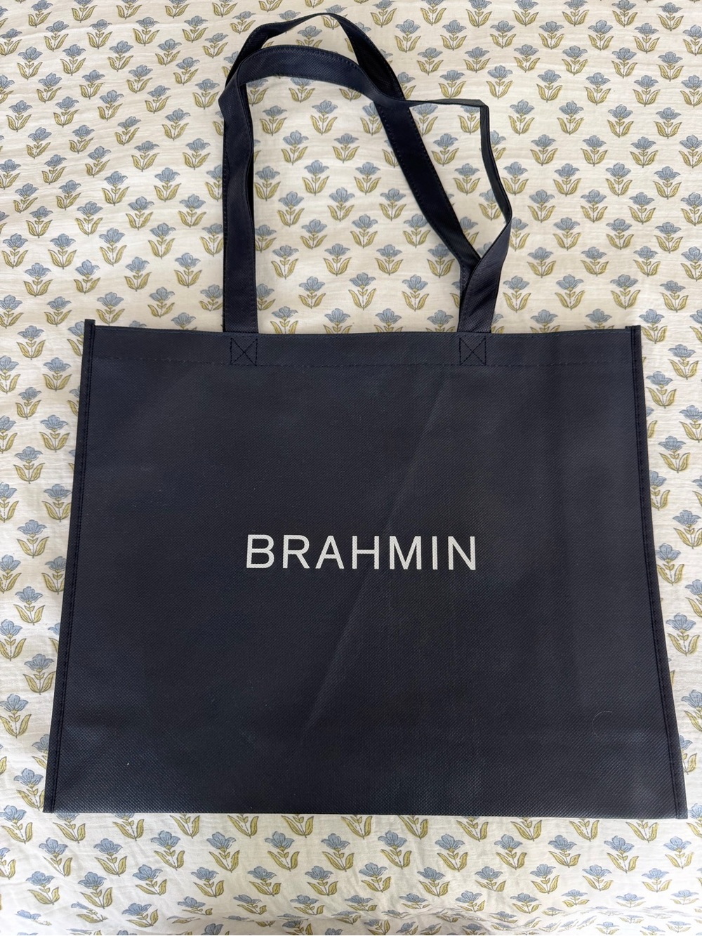 Brahmin Large Black Reusable Shopping Tote Bag 16” x 13”